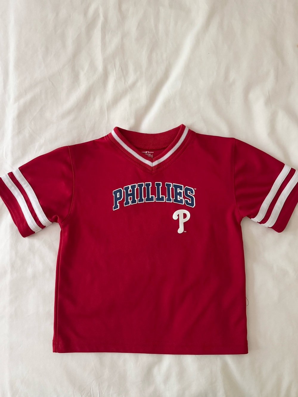 Genuine Merchandise Phillies Red Kids Jersey Top with White Trim